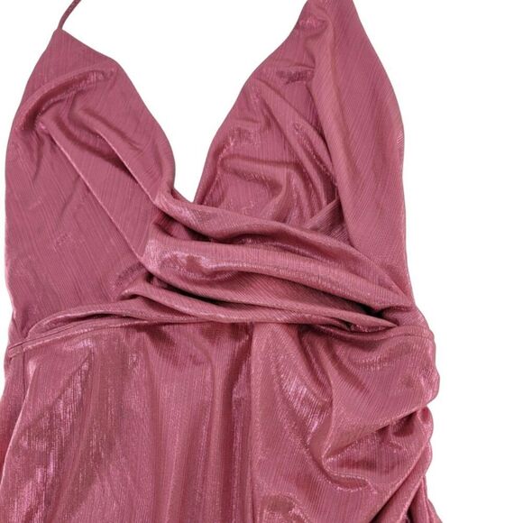 Superdown Metallic Pink Missie Wrap Front Mini Dress NWT Medium - Picture 6 of 11